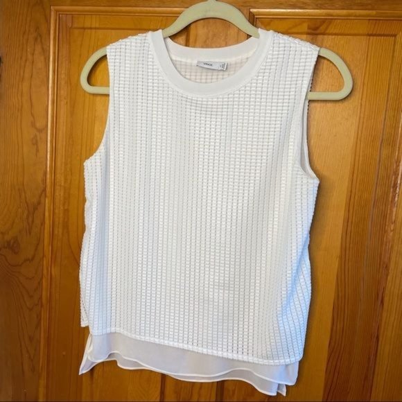 Vince Silk Mesh Overlay Top - Picture 4 of 10